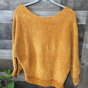 Mustard colored knitted sweater